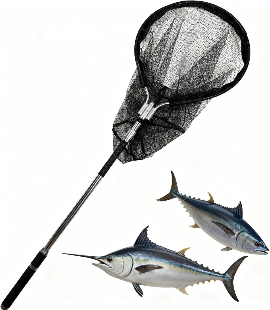 Stainless Steel Heavy-Duty Landing Net - Ultra-Strong, Rustproof & Durable for Freshwater/Saltwater/Tournament Fishing | Must-Have Gear for Anglers
