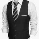 COOFANDY Men's Suit Vest Slim Fit Formal Dress Waistcoat Casual Business Vests for Suit or Tuxedo Size M