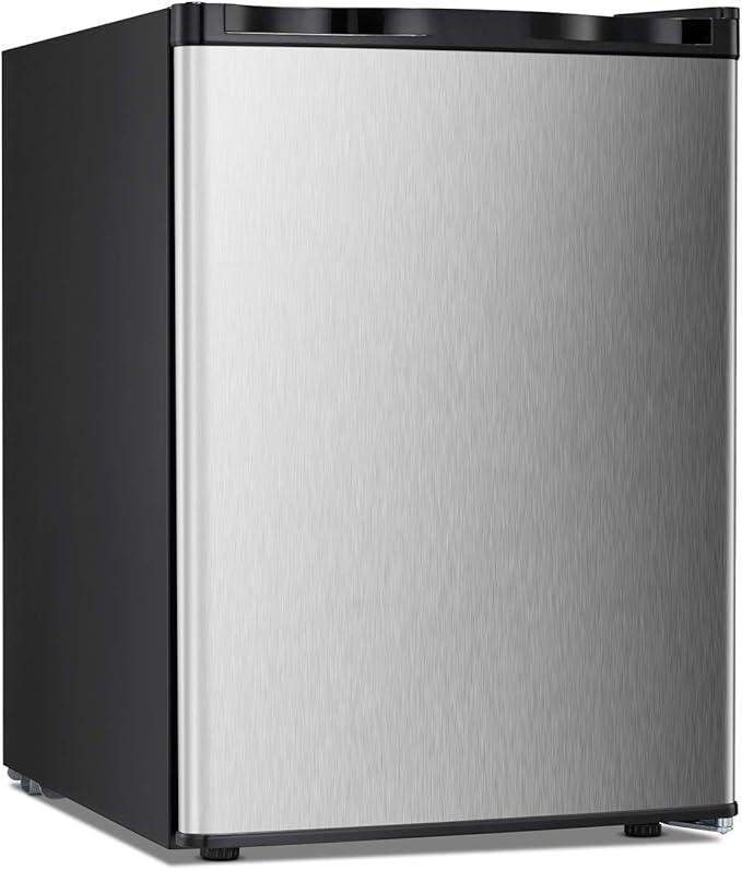 Antarctic Star Upright Freezer 3.0 Cu.ft, Compact Mini Freezer with Reversible Single Door, Temperature Control, Removable Shelves, Small freezer Stainless Steel for Dorms Home Office