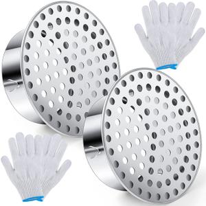 Moxweyeni 2 Pcs PVC Termination Cap for 4" Inner Diameter, Mesh Screen Vent Cover 304 Stainless Steel, for Furnace & Roof Vent Cap, Round Air Outlet Exhaust Water Drains Pipe 