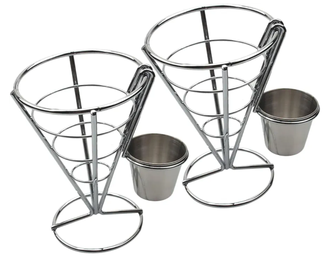 PRETYZOOM 2pcs French Fries Stand Snack Serving Basket Appetizer Display Stand for Restaurant Party Home
