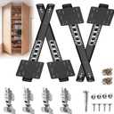 Pocket Door Slides – Hidden Sliding Hardware, Soft Close (Black,20in,4PC)