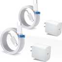 USB C Charger for Apple iPad Pro 12.9/ 11 in 2025/ 2024/ 2022/ 2021/ 2020/ 2018/ M4 M3 M2/ A16/ A17, Pad 10th/ Air 4th/ 5th 10.9", Mini 6th/ 7th Gen, Fast Charging Block & 10ft C to C Cable 2Pack for iPhone 16 15
