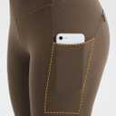 Fleece Lined Leggings Women Snow Pants Water-Resistant Insulated Winter Leggings Warm with Pockets Thermal Ski (Brown, M)