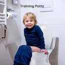 2-in-1 Potty Training Toilet, 12.99in Standalone Potty Chair for Toddlers & Baby, Realistic Flushing Sound, Soft Comfort Seat, Removable Washable Pot, Non-Slip Base, Built-in Toilet Paper Holder