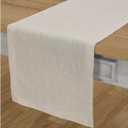 Solino Home Linen Table Runner 48 Inches - 100% Pure Linen Light Natural Table Runner 14 x 48 Inch Ideal for Dresser and Coffee Tables - Summer - Athena