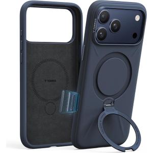 TORRAS Q3 Silicone for iPhone 17 Pro Max Case with Stand, Fit for MagSafe, Liquid Silicone Cozy Grip, 360 Spin Stand, Camera Control, Protective for iPhone 17 Pro Max Phone Case Silicone, Deep Blue