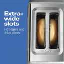 Hamilton Beach 2 Slice Toaster with Extra-Wide Slots, Bagel Setting, Toast Boost, Slide-Out Crumb Tray, Auto-Shutoff & Cancel Button, Digital with Defrost Function, Stainless Steel (22796)