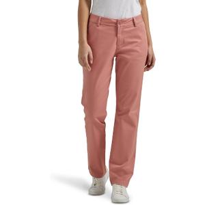 Lee Women's Wrinkle Free Relaxed Fit Straight Leg Pant, Mallory-Med Pink/ Rose, 12