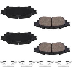 D1391 Rear Ceramic Disc Brake Pad Set Compatible with Select Lexus GS200t, GS350, GS450h, IS300, IS350, RC350, RX350, RX450h; Toyota Highlander, Prius, Sienna More
