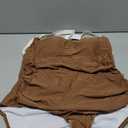 B2prity One Piece Swimsuit for Women Tummy Control Slimming Bathing Suit Push Up Ruched Swim Suit Criss Cross Swimwear Brown, White 2XL