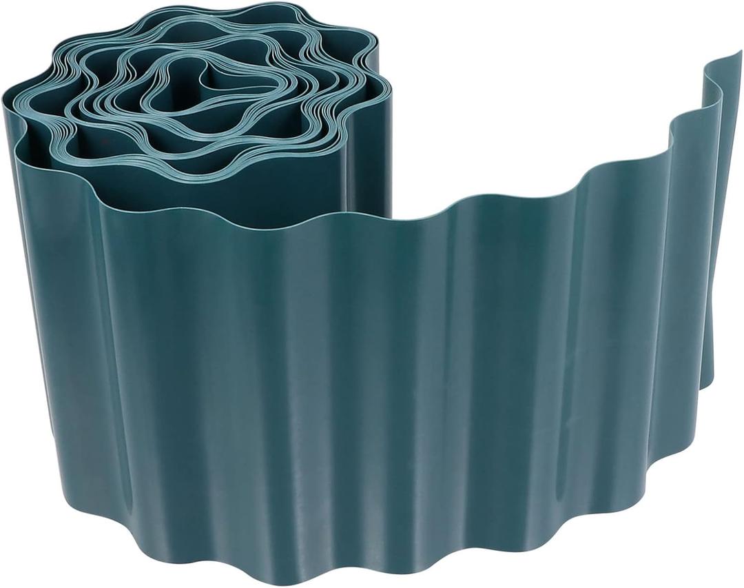DOITOOL 1roll Garden Rolling Fence Edging Flexible Plastic Border for Flower Beds Sidewalks Easy Installation Decorative Lawn Divider for Neat Appearance above Ground Planting
