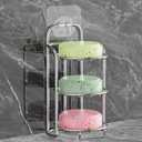 Silver 3-Tier Shower Soap Shampoo Bar Holder, Self Adhesive & Freestanding Draining Soap Dish Caddy for Bathroom Wall Accesories Decor