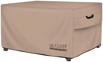 ULTCOVER Rectangular Gas Fire Pit Table Cover 52x34 inch Waterproof Heavy Duty Firepit Cover