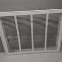 34" X 18" Steel Return Air Filter Grille for 1" Filter - Easy Plastic Tabs for Removable Face/Door - HVAC Duct Cover - Flat Stamped Face -White [Outer Dimensions: 35.75w X 19.75h]