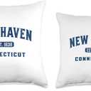 Vintage Athletic CT Souvenir Visit New Haven Connecticut Throw Pillow