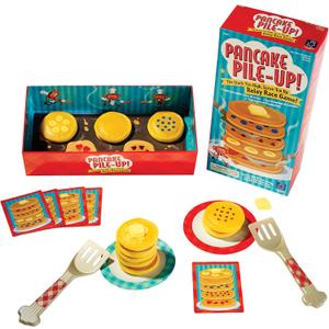 Educational Insights Pancake Pile-Up - Sequence Relay Game for Kids, Matching and Patterning Race Games & Toddler Party Activities, 2-4 Players, Cooperative Family Fun for Girls and Boys Ages 4+