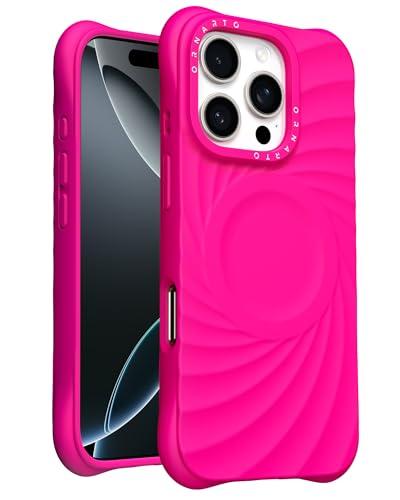 ORNARTO Vortuxe for iPhone 16 Pro Max Case 6.9" | 2X MIL-STD Drop Protection | Compatible with MagSafe | Sleek Aesthetic Liquid Silicone Phone Cover - Hot Pink