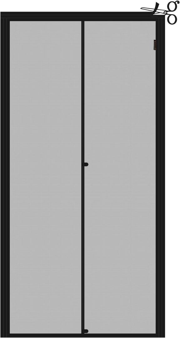 Yotache Adjustable Magnetic Screen Door Fit Doors Size Width 29"-33" Height 79"-81", Reinforced Fiberglass Mesh with Full Frame Hook & Loop Strip, Black