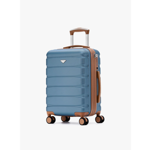 Carry On Suitcase Hardside Built In TSA Lock & USB Port Silent Double Spinner Wheels Maximum Overhead Carry-On Bag For American & United Approved Airlines( 22x14x9" Blue/Tan)