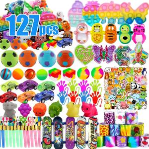 YOAUSHY 127 Pcs Party Favors for Kids, Treasure Box Toys for Classroom, Prizes Box Toys Classroom, Goodie Bags Stuffer Pinata Fillers, Treasure Chest Toys