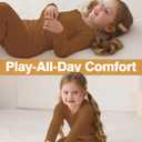 Resinta 2-Piece Unisex Baby Toddler Crew Long Sleeve Legging Set Boys Girls Soft Viscose Ribbed Pants for Daily Life, Size: 2T (Brown)