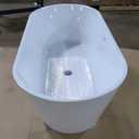 WOODBRIDGE 67"Freestanding White Acylic Soaking Bathtub with ORB Drain and Overflow,BTA1702-ORB-Drain&O