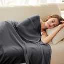 AmyHomie Cooling Blanket, 100% Rayon Derived from Bamboo, Cool Summer Blanket for Hot Sleepers, Soft Comfy Lightweight Blankets for All Seasons(Dark Gray, 7991in)