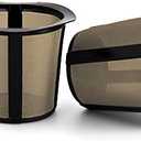 Fino Gold Mesh Coffee Pod Filters, For Single-Serve Coffee Pod Compatible Systems, Set of 2
