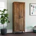 Sauder 2-Door Storage Cabinet, Tall Wooden Organizer, in a Rural Pine Finish