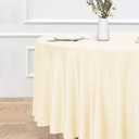 sancua Round Tablecloth - 108 Inch - Water Resistant Spill Proof Washable Polyester Table Cloth Decorative Fabric Table Cover for Dining Tables, Buffet Parties and Camping, Beige