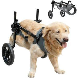 Dog Wheelchair for Back Legs, Light Weight Dog&Cat&Pets Wheelchair Cart with Disabled Hind Legs Walking, Adjustable Doggy Wheelchair Cart with Wheels for Back Legs (Grey, XX-Large)