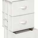DUMOS Nightstand, Rolling Bedside Table with 3 Fabric Drawers, 11.8"D x 16.7"W x 30.1"H