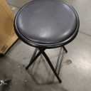 Lavish Home Folding Stool with Padded Backless Seat, Black, 24 Inch