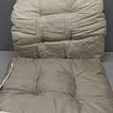 Chair Cushions for Dining Chairs 2 Pack Non Slip Kitchen Chair Cushions 18"x18"x3" Turfted Chair Pads Comfortable and Soft Seat Cushion with Ties (2, Ivory)