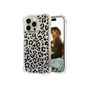 ENDIY Compatible for iPhone 15 Pro Max Cases with Design, Cute Transparent Designer Phone Case for Women Girls Girly with Heavy Duty Protective Bumper (Clear Leopard Cheetah)