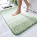 OLANLY Bathroom Rugs Mat 24x16, Extra Soft Absorbent Microfiber Bath Rugs, Rubber Backing, Quick Dry, Machine Washable Bath Mats for Bathroom Floor, Tub and Shower, Home Decor Accessories, Sage Green