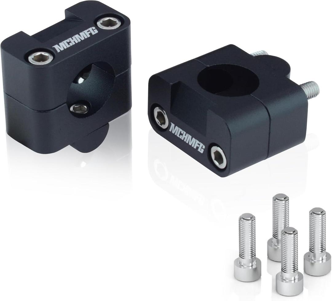 Universal Motorcycle Handlebar Risers for 1-1/8" 28mm 7/8" 22mm - Dirt Bike Handlebars Clamp Riser Supermoto Motocross (Black)