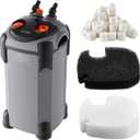 VEVOR 224.5GPH Canister Filter, 3-Stage External Aquarium Filter with Powerful Pump, Quite Water Circulation Cleaning Machine with Media for Fish Tanks and Aquariums Up to 55 Gallons, for Freshwater