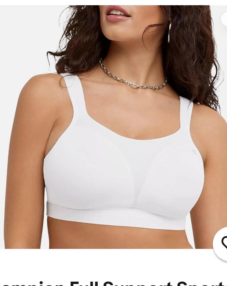 Champion Full Support Sports Bra Sz 38DD Style 1602 White Double Dry