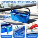 Window Cleaning Kit with Bucket, Squeegee and Scrubber for Home Outdoor | 76" High Window Washing Kit, Squeegee & Scrubber & 3 Gal Bucket, Professional Window Cleaner Tool for Home Outdoor Commercial, 14"