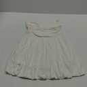 Kaximil Women's Ruffle Hem Boat Neck Mini Dress Sleeveless Ruched Corset Short Party Dresses (White) M