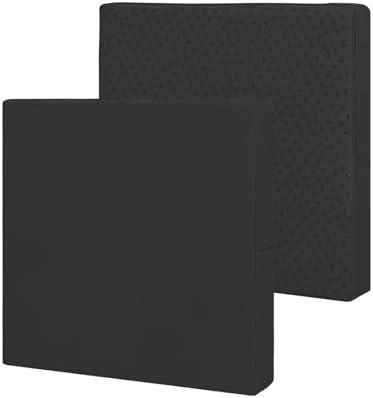 Easy-Going Waterproof Patio Cushion Covers ONLY Cover 22x22x4 inch 2 Pack Replacement Non-Slip Outdoor Seat Cushion Slipcover with Zipper. Black