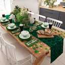 Frienda 4 Pcs Holiday Easter Table Runner Soft Plush Faux Fur Jacquard Ear Bunny Table Runner Sunflower Spring Holiday Kitchen Dining Tabletop Decoration for Home Party Decor 13x72 Inch