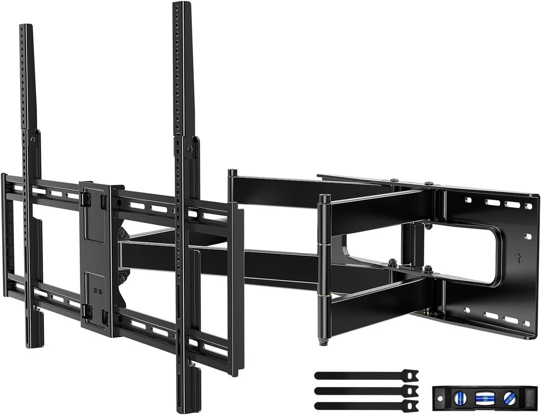 Full Motion TV Wall Mount for 60-100 Inch TVs, 30.3 Inch Long Arm, VESA 800x600 Compatible, Swivel and Tilt, Fits 16-24 Inch Studs, 165 lbs Heavy-Duty Bracket