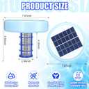 Qualirey Solar Pool Ionizer Automatic Floating Pool Cleaner, Water Ionizer with 4 Pcs Scum Collection Ball, for Above Ground and Inground Pools, up to 35, 000 Gallons (Blue,7.9 Inch)