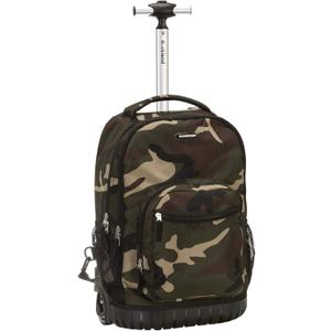 Rockland Single Handle Laptop Rolling Backpack, 19", Camo