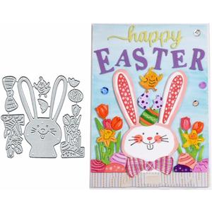 Easter Rabbit Dies Metal Die Cuts, Easter Rabbit Cutting Dies Cut Stencils for DIY Scrapbooking Cards Photo Album Decorative Embossing Paper Dies for Scrapbooking Card Making
