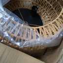 16" Boho Rattan Flush Mount Ceiling Light Fixture, Large Rustic Chandelier