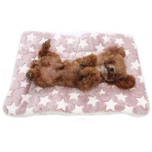 Double Sided Dog Blanket for Dogs & Cats Flannel Reversible Cat Blanket Fluffy Calming Pet Throw Blanket Washable Pet Mat for Bed, Couch, Sofa, Travel (Color : Pink White Star Single Side, Size : La